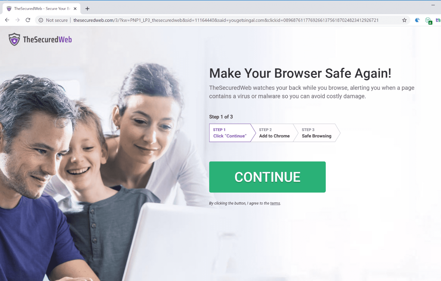 Sample of a lure to install malicious Chrome extension